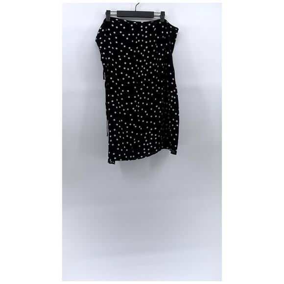 RE:NAMED Women's Black-White Polka Dot Wrap Midi Skirt SZ L - Picture 1 of 8